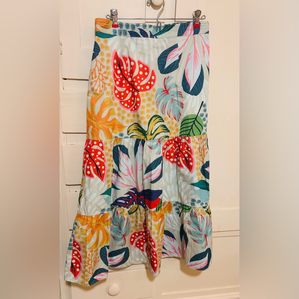 Tropical Tiered Maxi Skirt - Multicolor